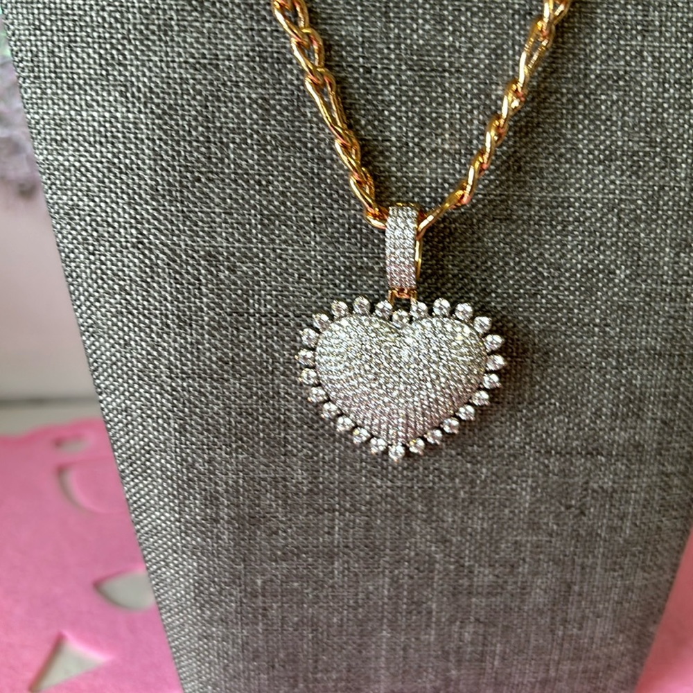 Cadena de corazón 18 k gold plated